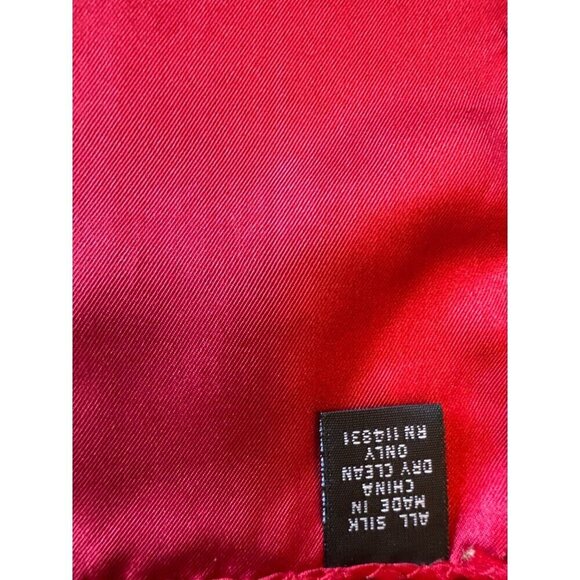 Red Silk Pocket Square Made In China 12x12 Inches - Picture 2 of 5